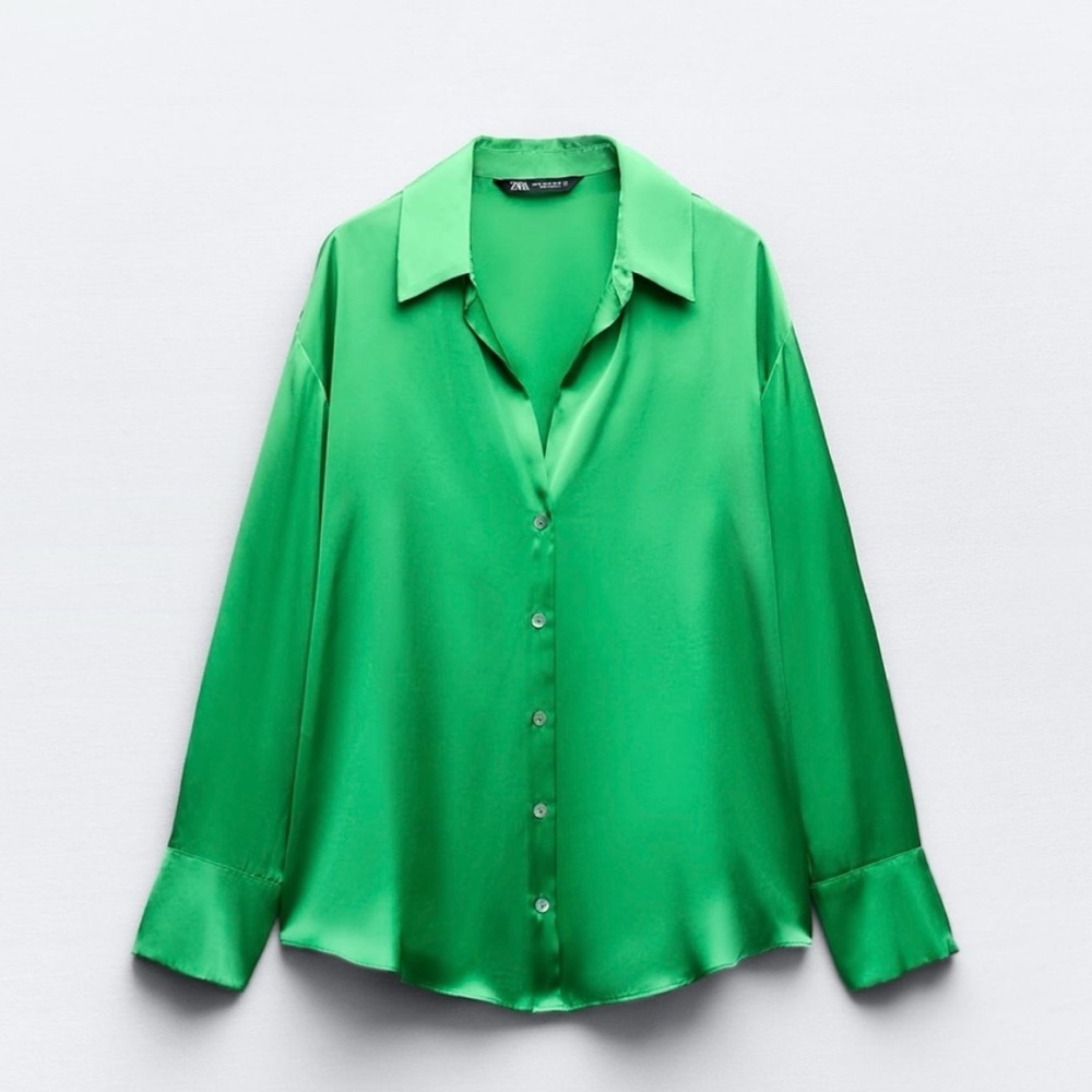 Zara Satin Button Down